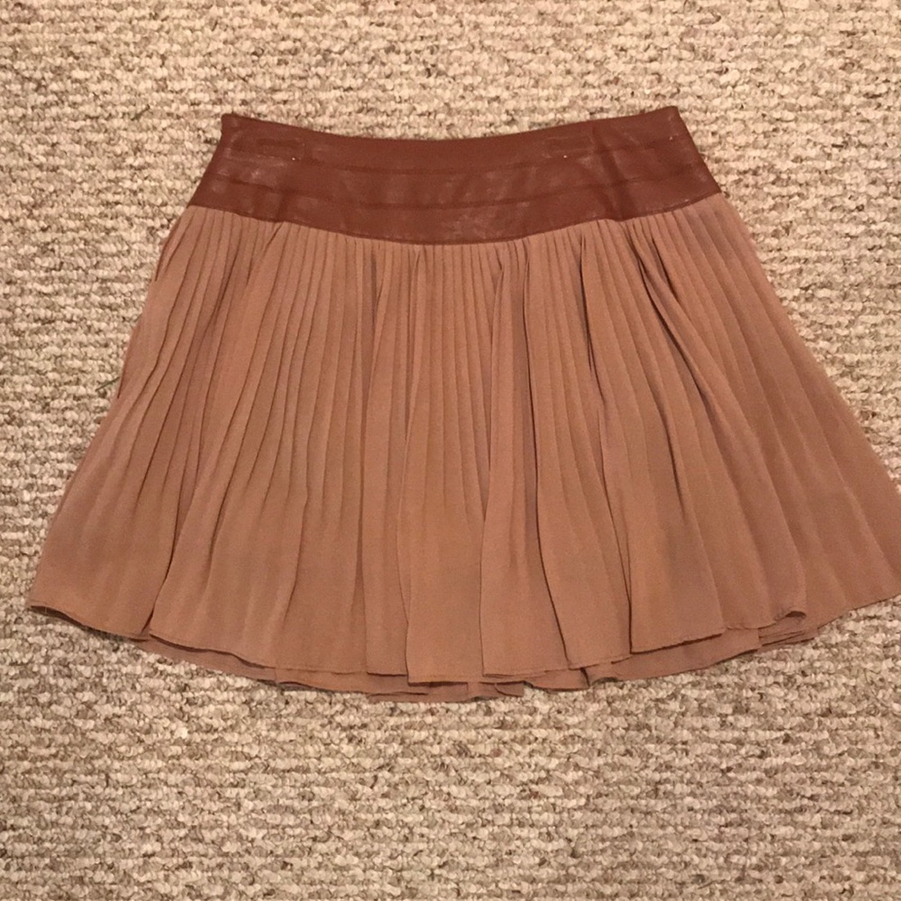 Tan Pleated Skirt